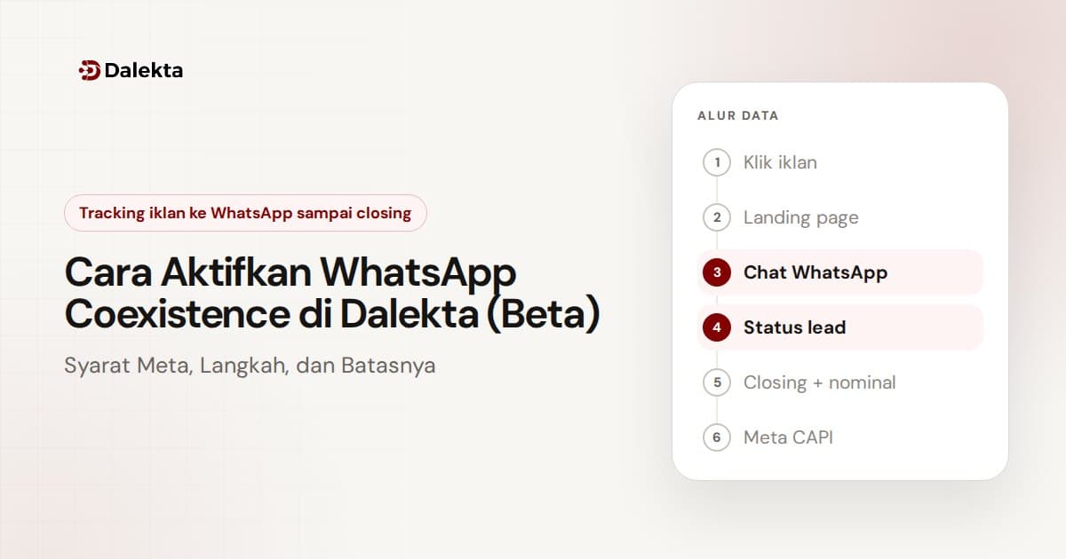 Cara Aktifkan WhatsApp Coexistence di Dalekta (Beta): Syarat Meta, Langkah, dan Batasnya