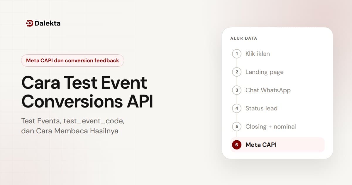 Cara Test Event Conversions API: Test Events, test_event_code, dan Cara Membaca Hasilnya