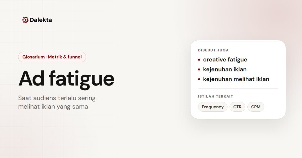 Ad fatigue: Metrik & funnel