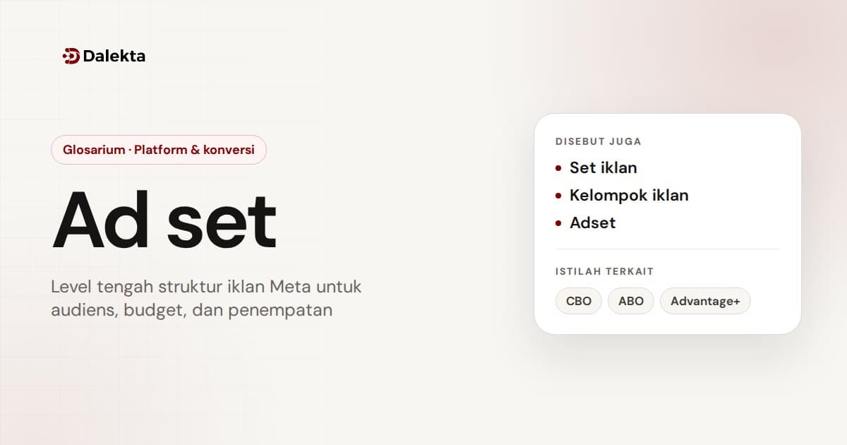 Ad set: Platform & konversi