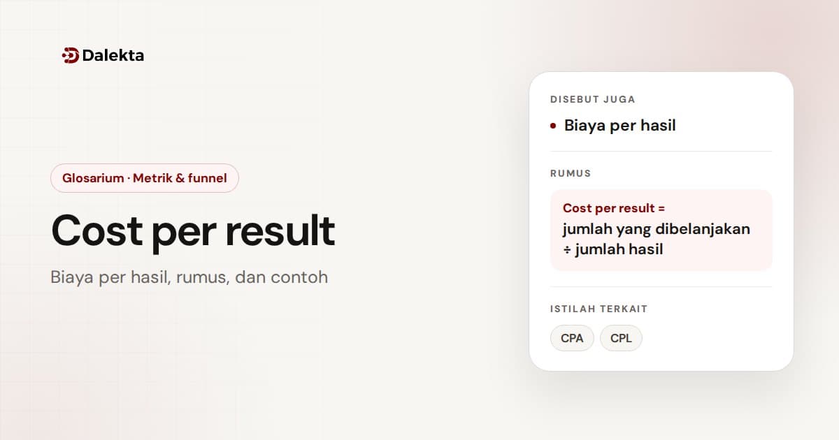 Cost per result: Metrik & funnel