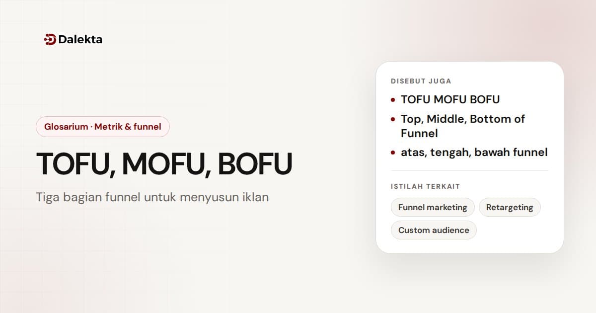 TOFU, MOFU, BOFU: Metrik & funnel