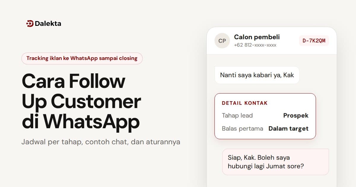 Cara Follow Up Customer di WhatsApp: Jadwal per Tahap, Contoh Chat, dan Aturannya