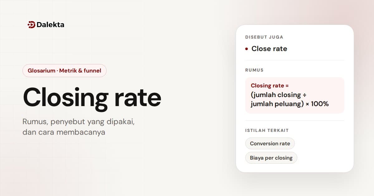 Closing rate: Metrik & funnel