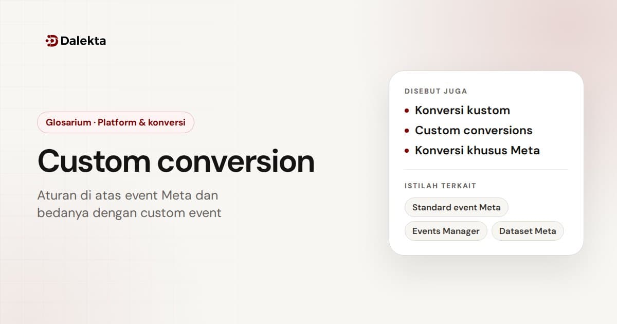 Custom conversion: Platform & konversi
