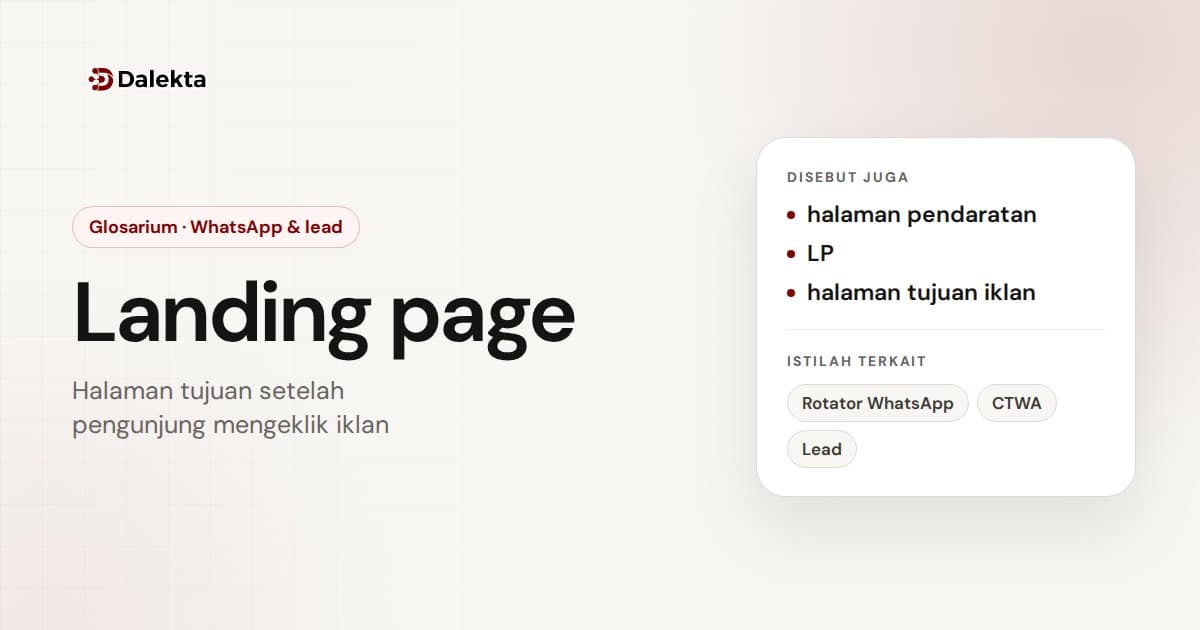 Landing page: WhatsApp & lead