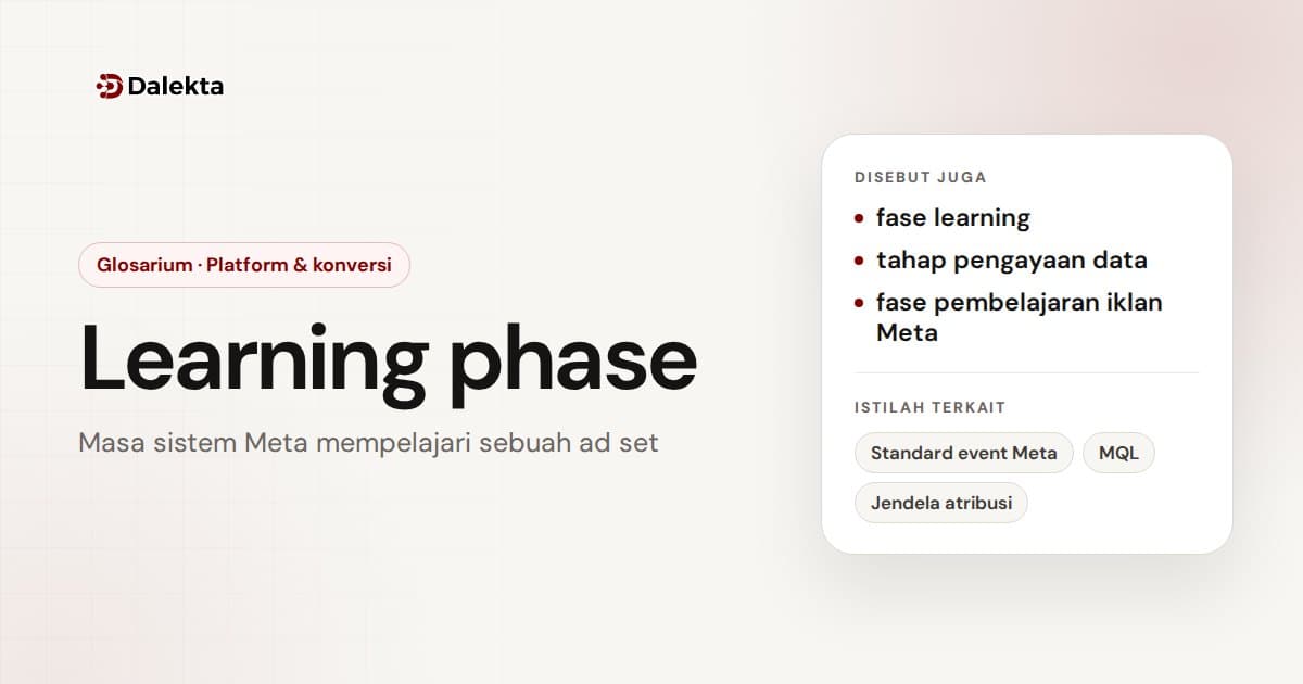 Learning phase: Platform & konversi
