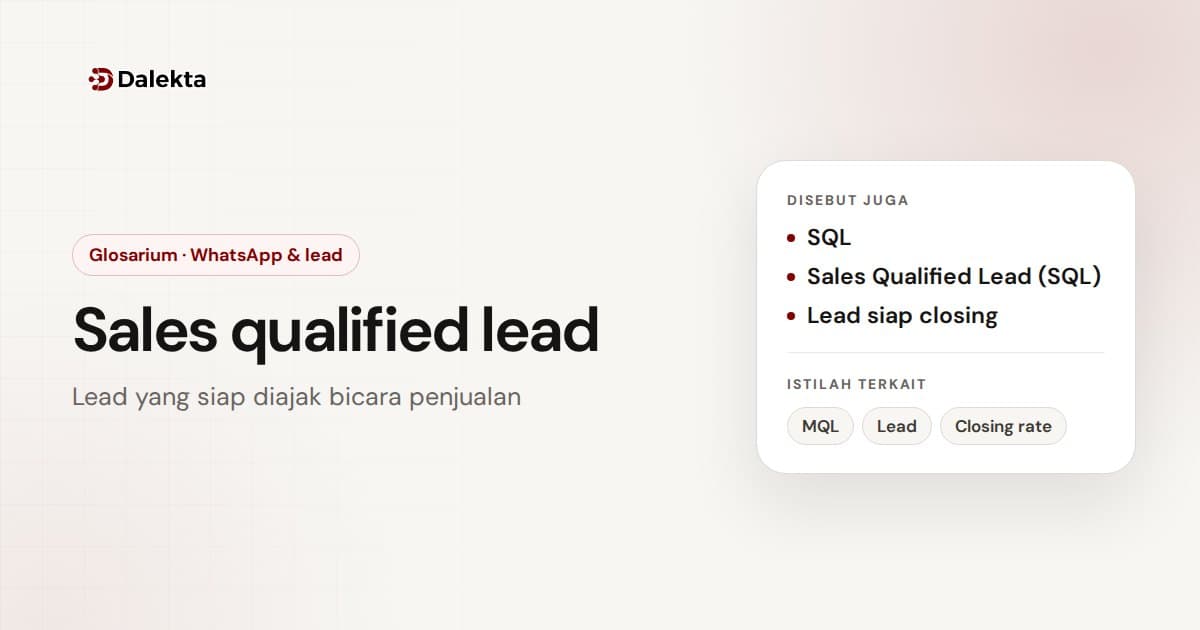 Sales qualified lead: WhatsApp & lead